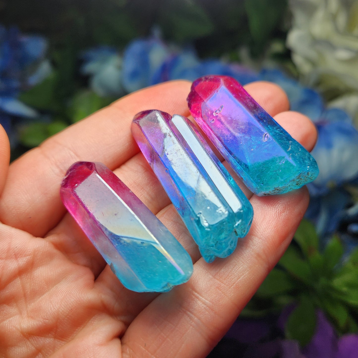 Pink & Blue Aura Quartz
