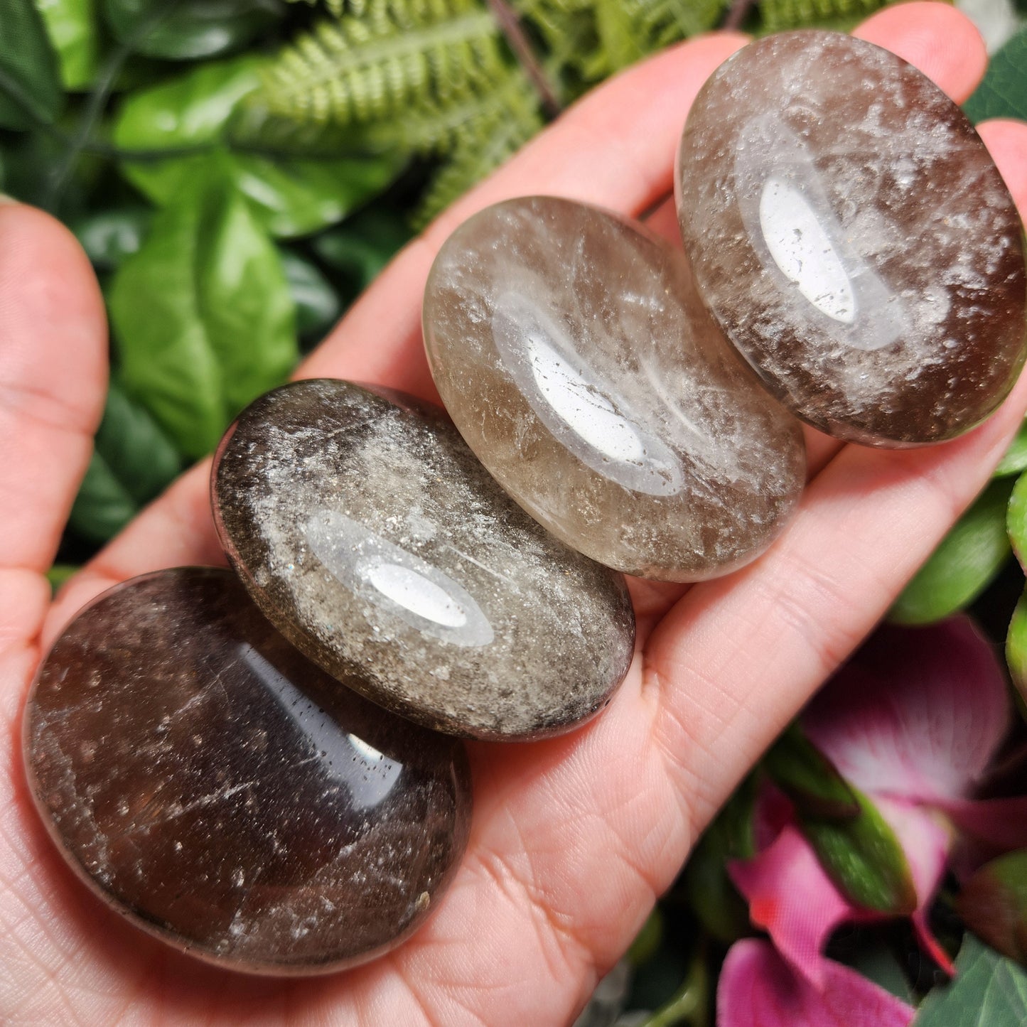 Smoky Quartz Palm Stone (1.75"), Smoky Quartz Crystal