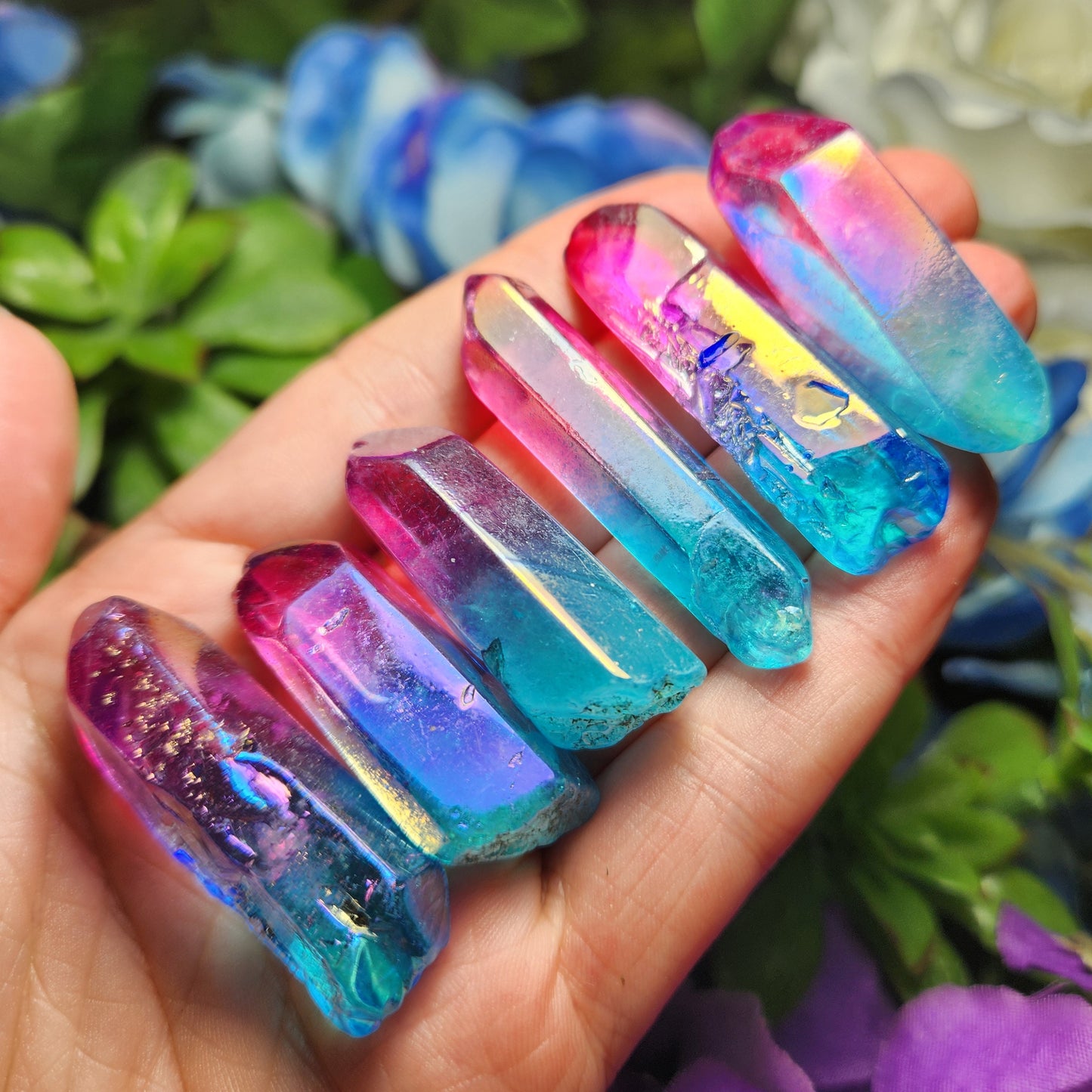 Pink & Blue Aura Quartz