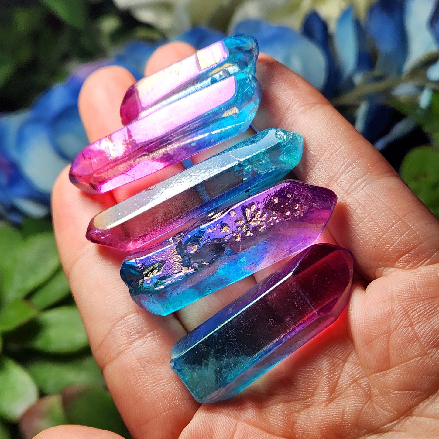 Pink & Blue Aura Quartz