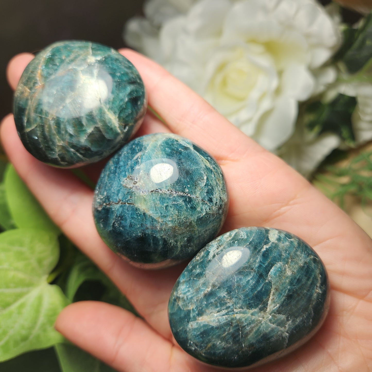 Blue Apatite Palm Stone