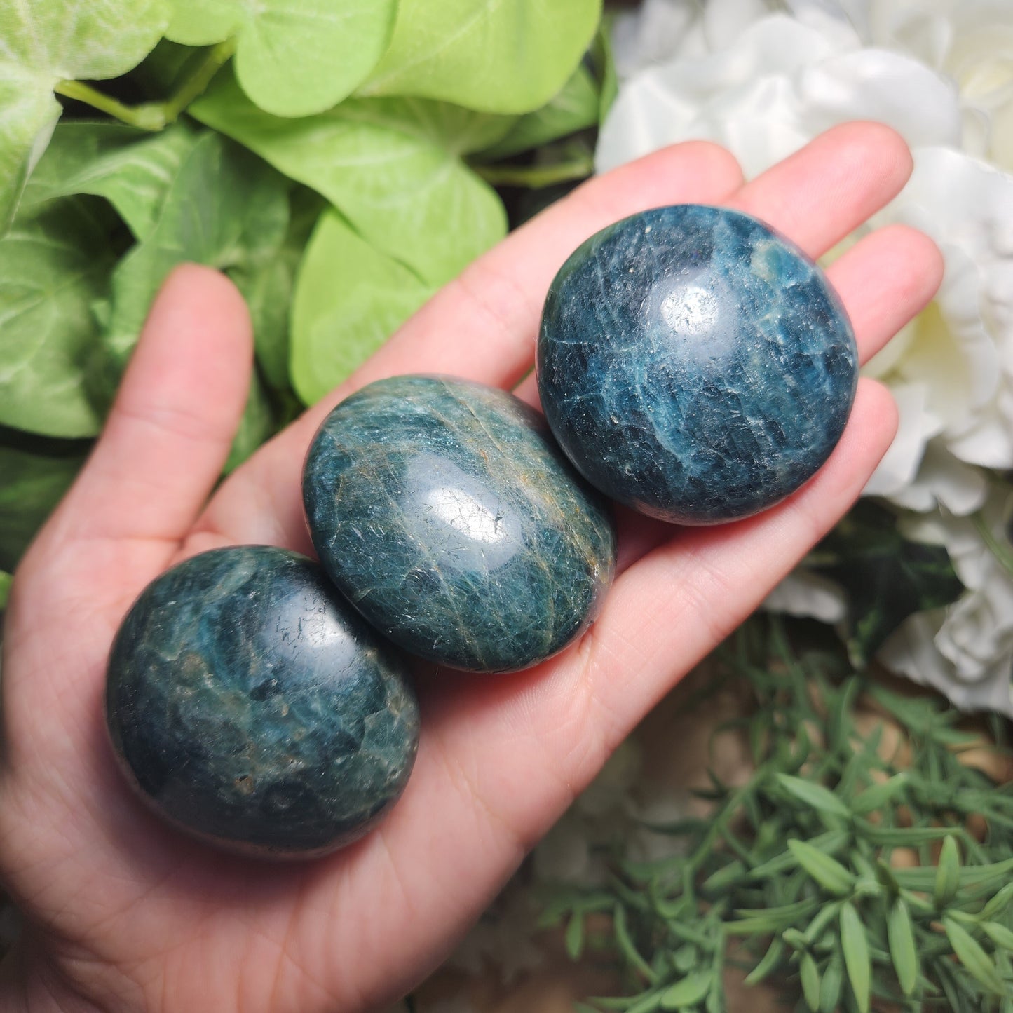 Blue Apatite Palm Stone