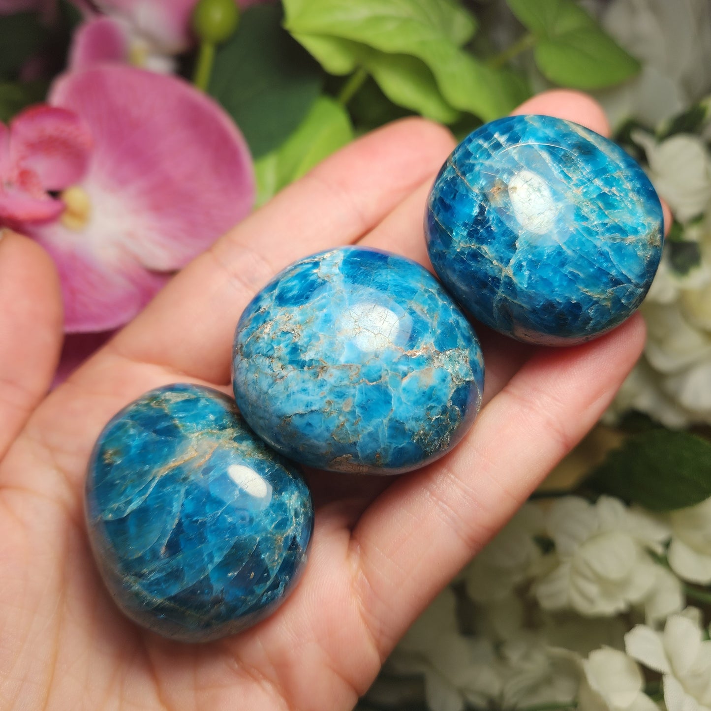 Blue Apatite Palm Stone