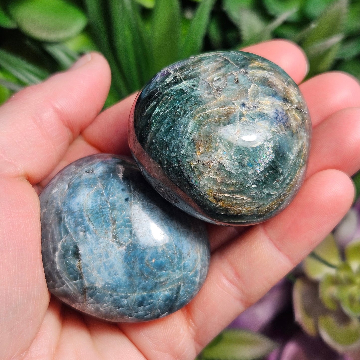 Blue Apatite Palm Stone