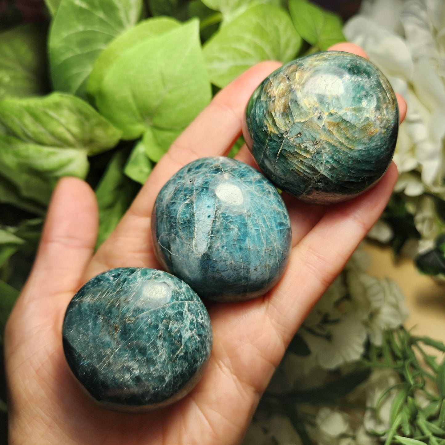 Blue Apatite Palm Stone