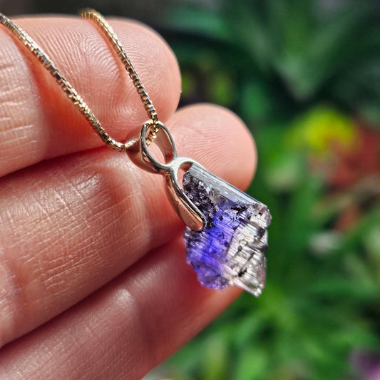 Natural Tanzanite Pendant in Sterling Silver