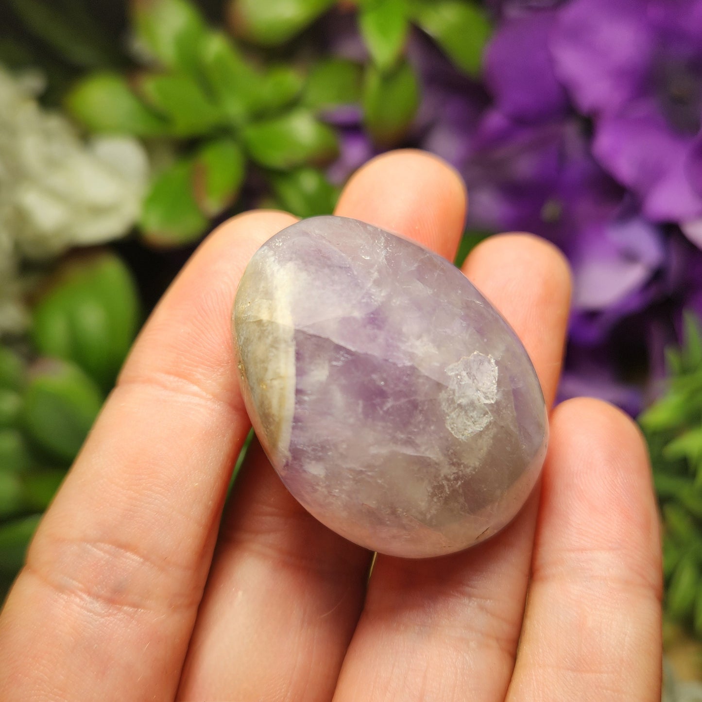 Chevron Amethyst Palm Stone