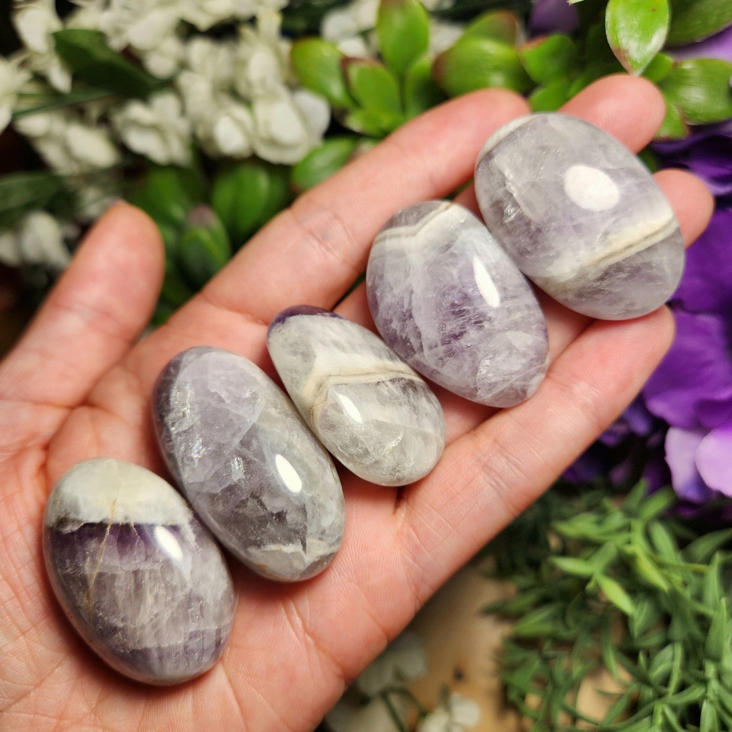 Chevron Amethyst Palm Stone