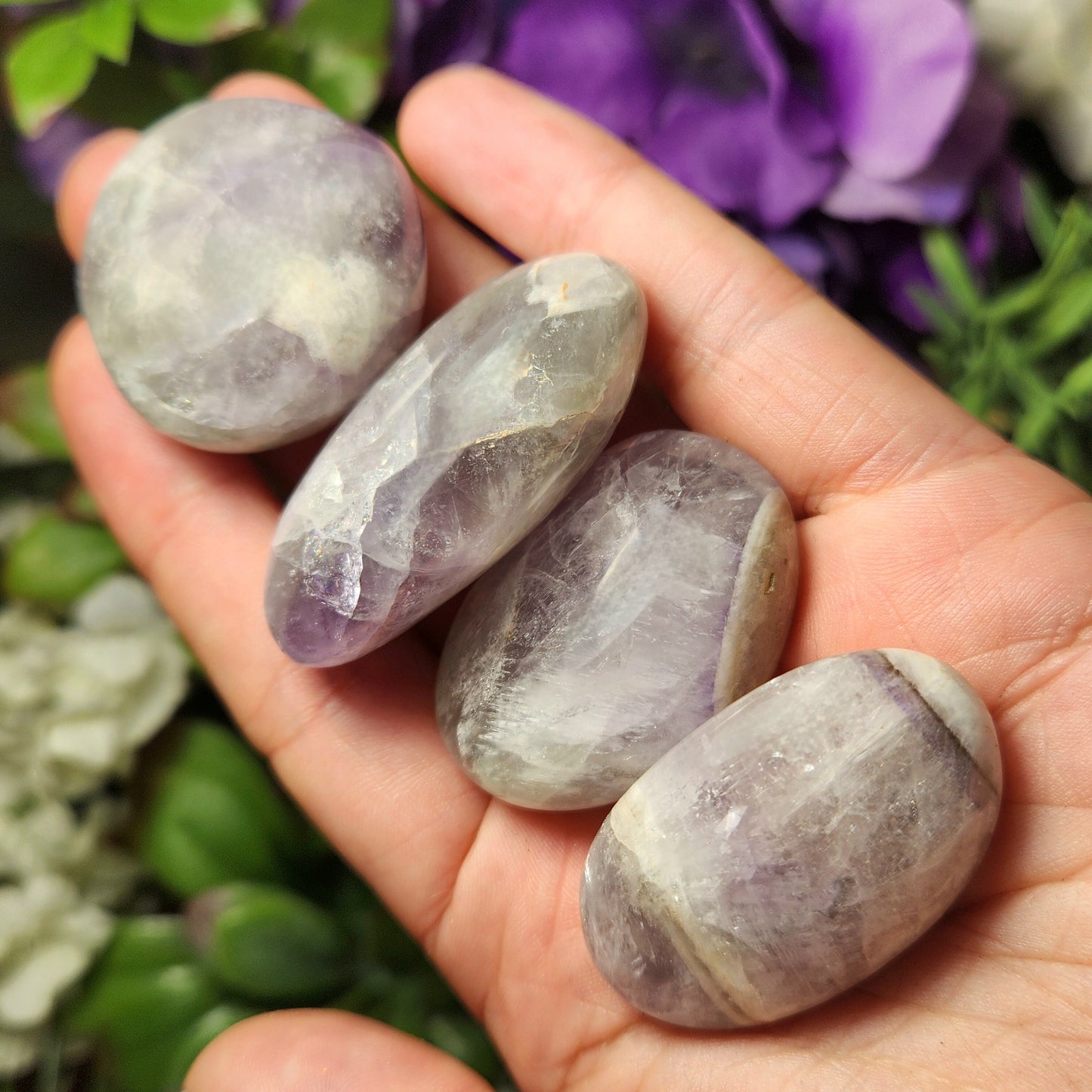 Chevron Amethyst Palm Stone