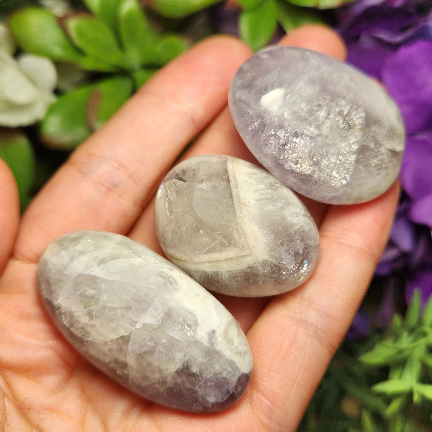 Chevron Amethyst Palm Stone