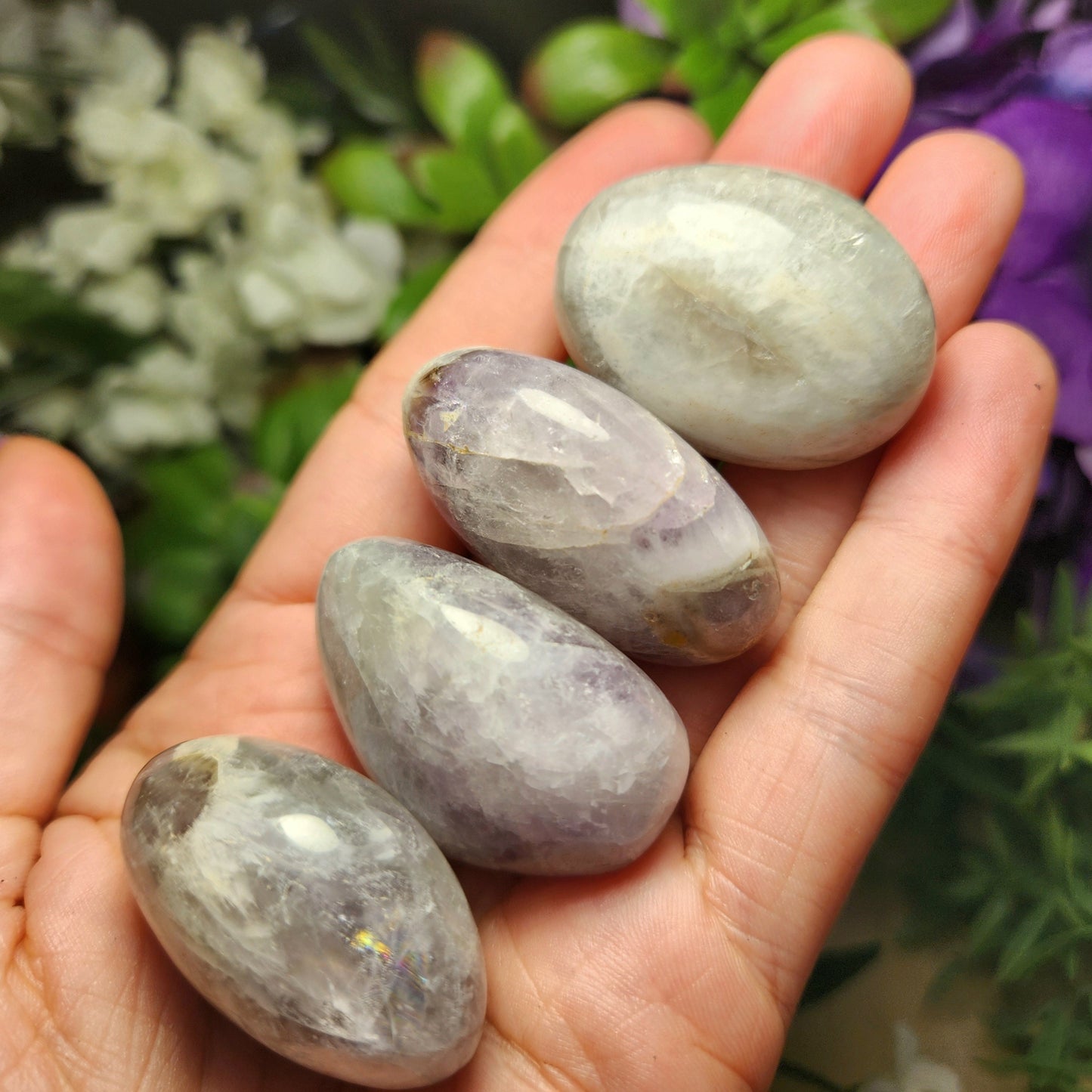 Chevron Amethyst Palm Stone