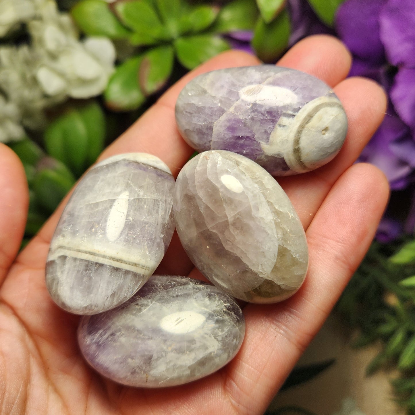 Chevron Amethyst Palm Stone