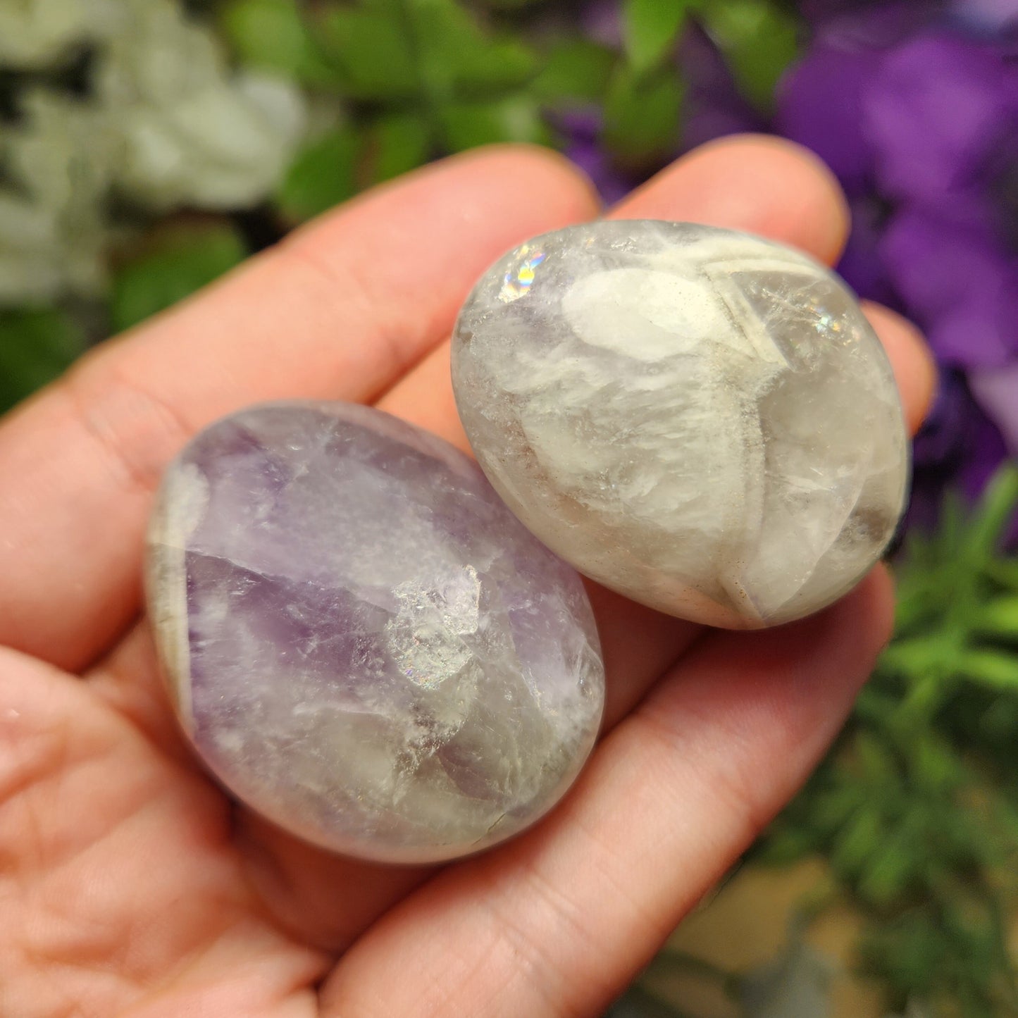 Chevron Amethyst Palm Stone
