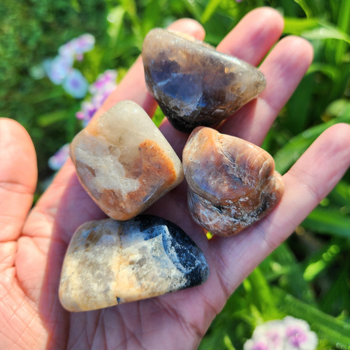 Moonstone with Black Tourmaline