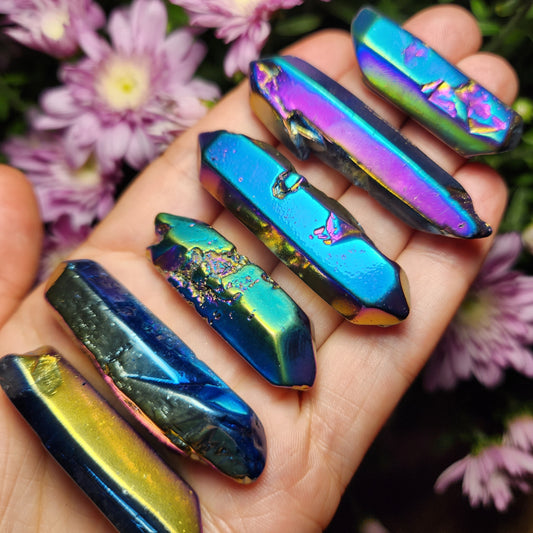 Rainbow Aura Quartz Crystal