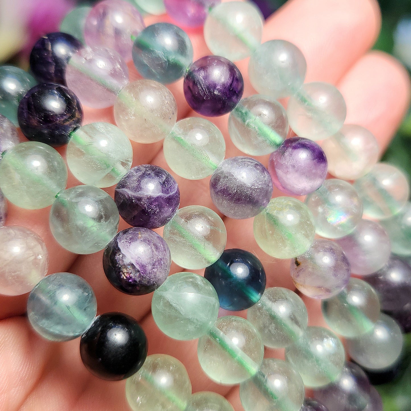 UV Reactive Rainbow Fluorite Bracelet