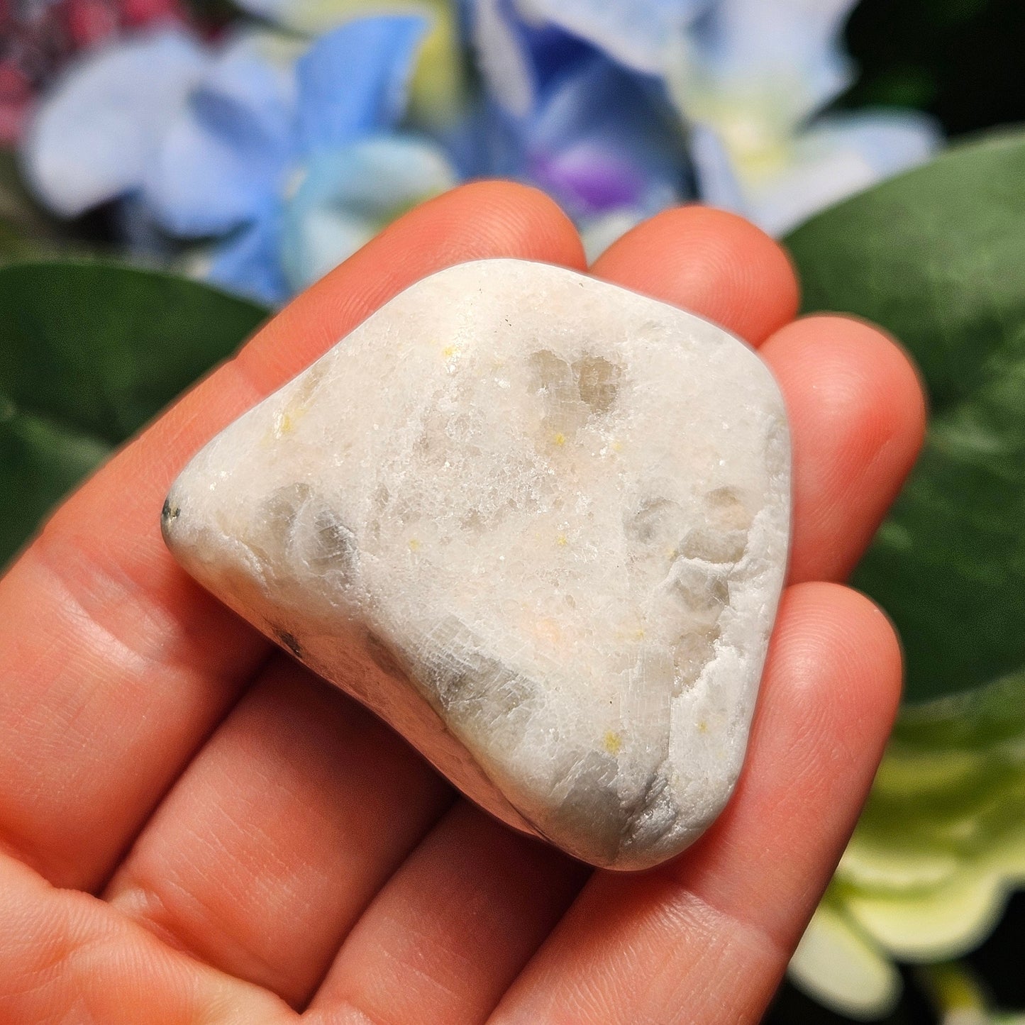 White Moonstone Palm Stone