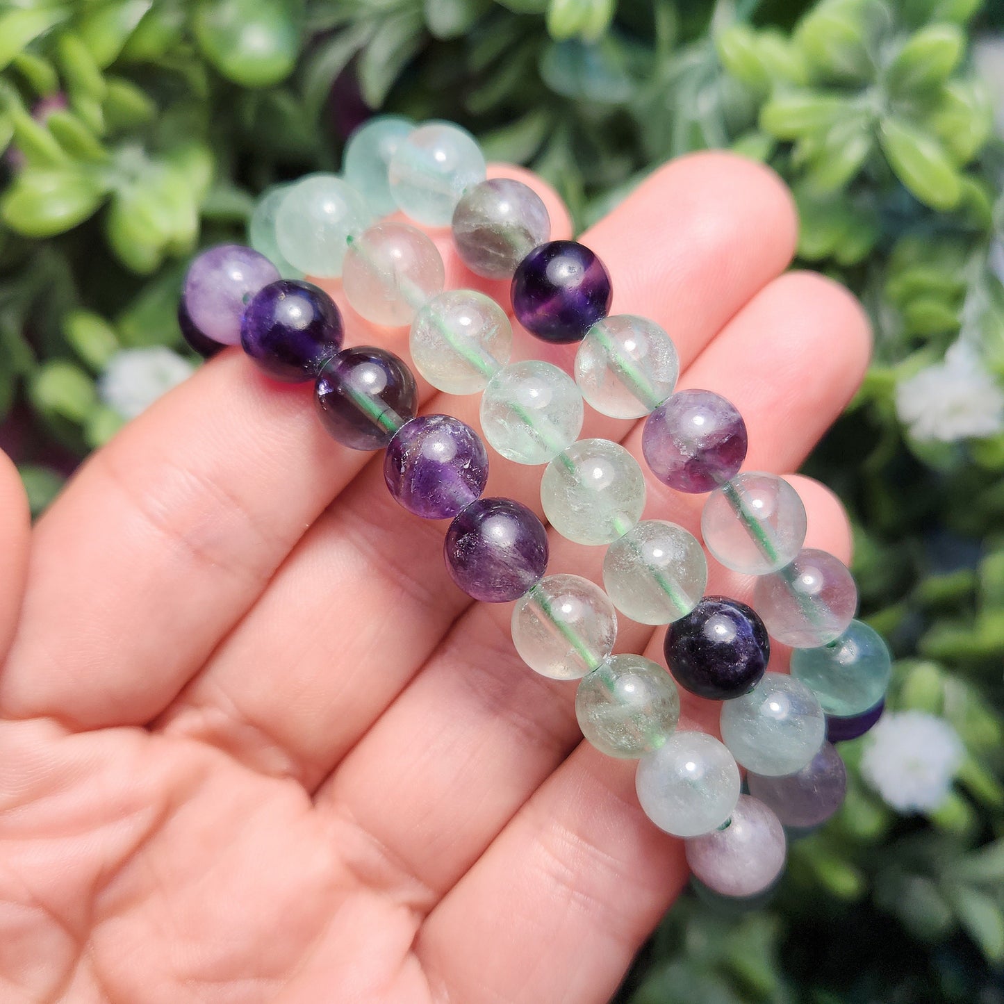 UV Reactive Rainbow Fluorite Bracelet