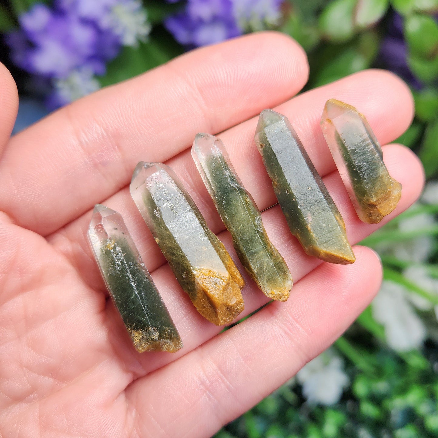 Green Amphibole Phantom Quartz