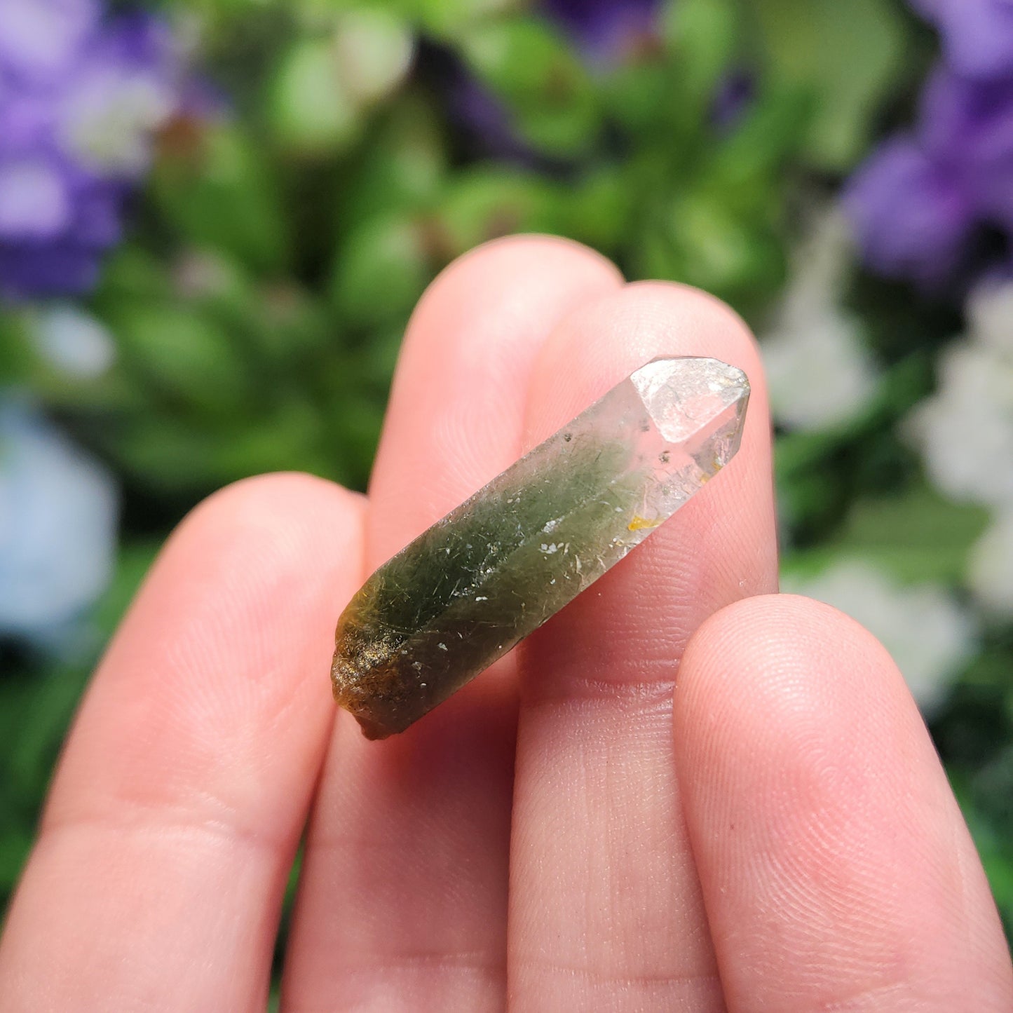 Green Amphibole Phantom Quartz