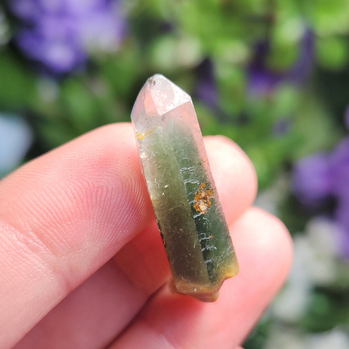 Green Amphibole Phantom Quartz