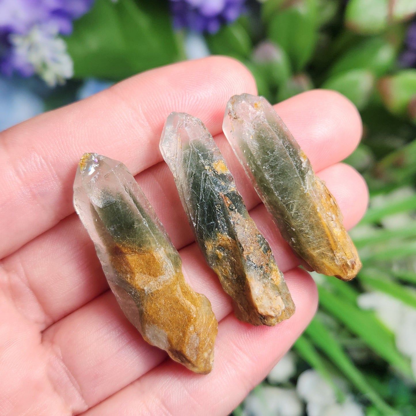 Green Amphibole Phantom Quartz