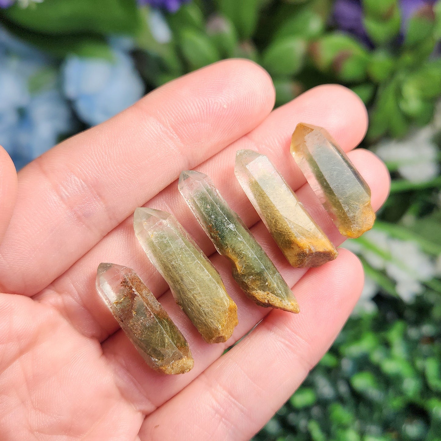Green Amphibole Phantom Quartz