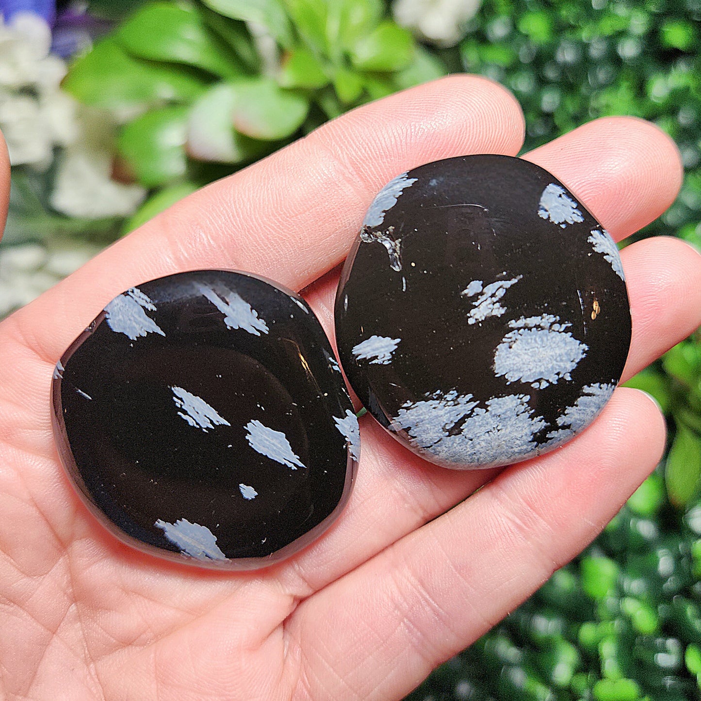 Snowflake Obsidian Palm Stone