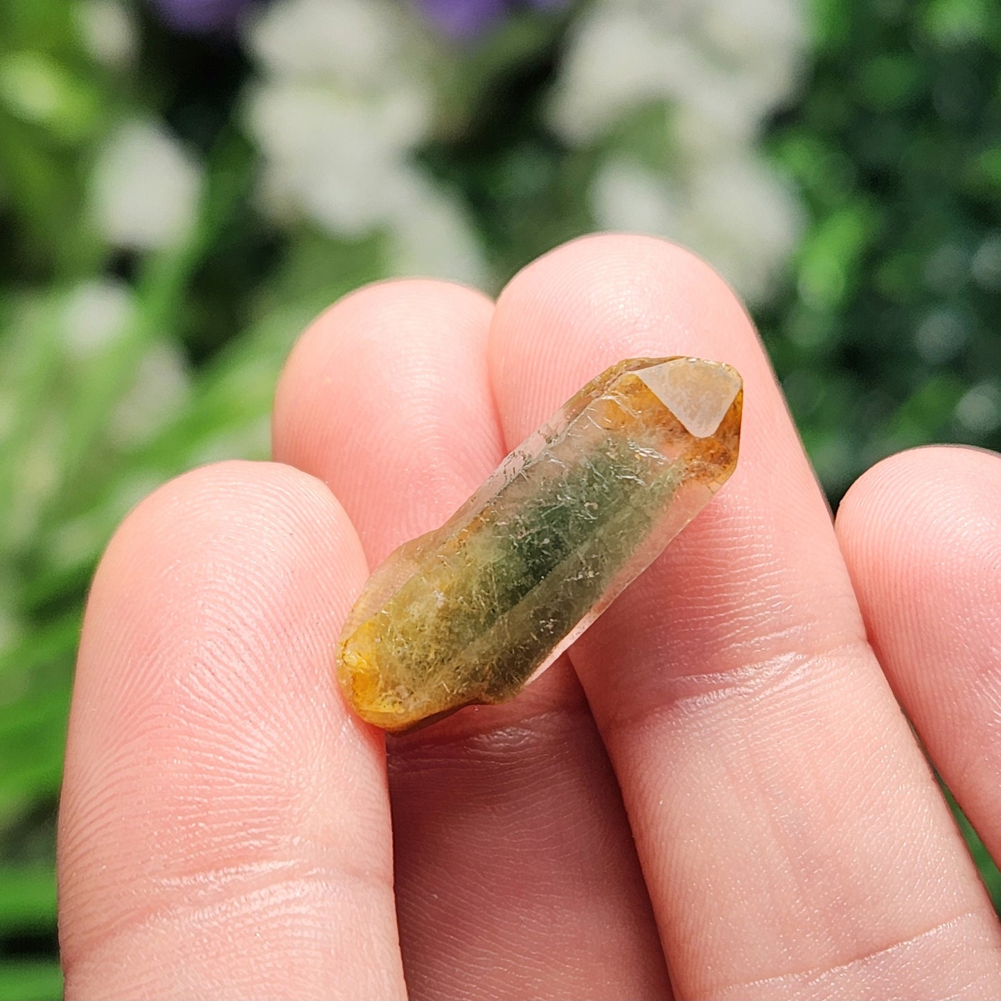 Green Amphibole Phantom Quartz
