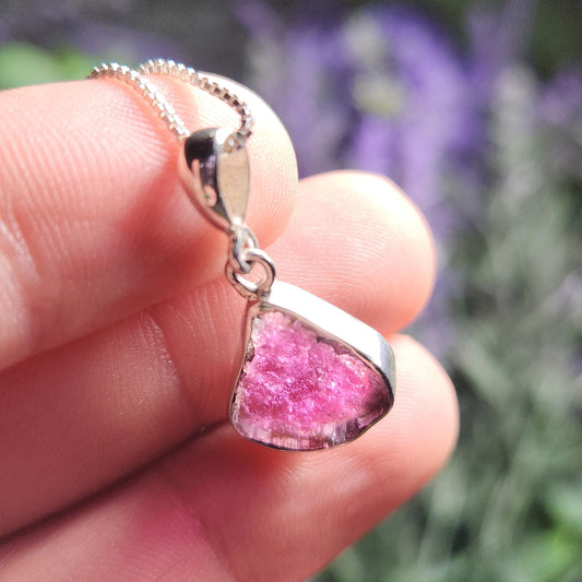 Pink Tourmaline Sterling Silver Pendant