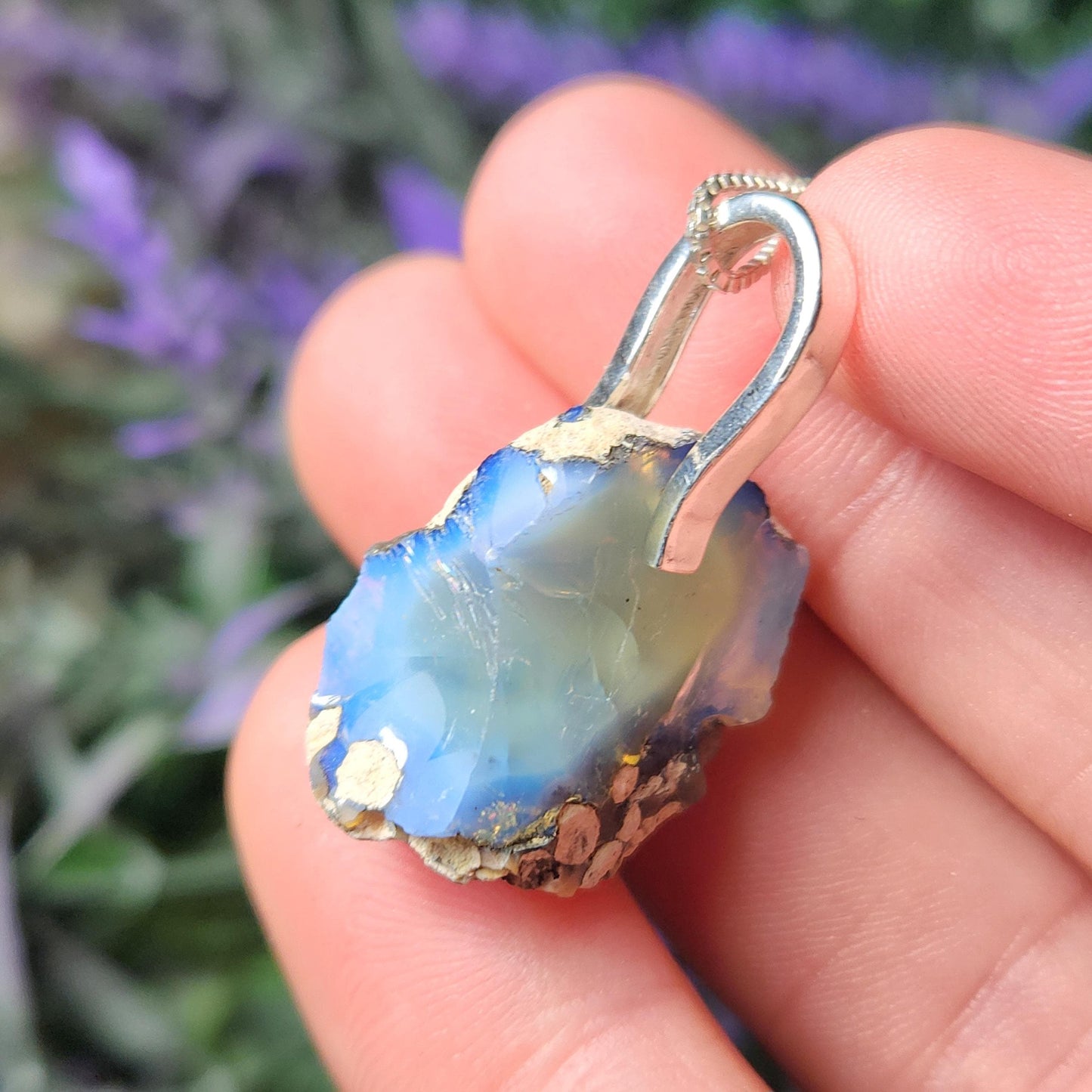 Blue Ghost Opal Pendant