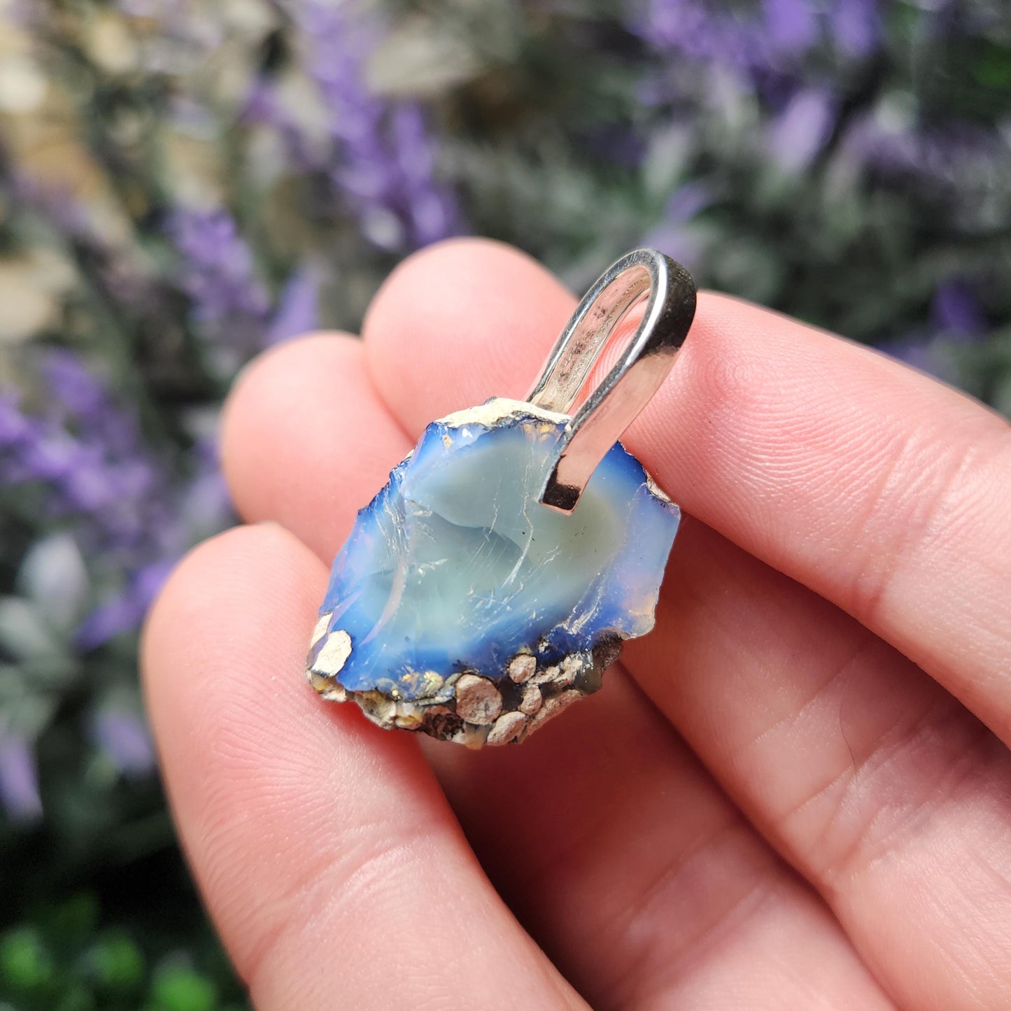 Blue Ghost Opal Pendant
