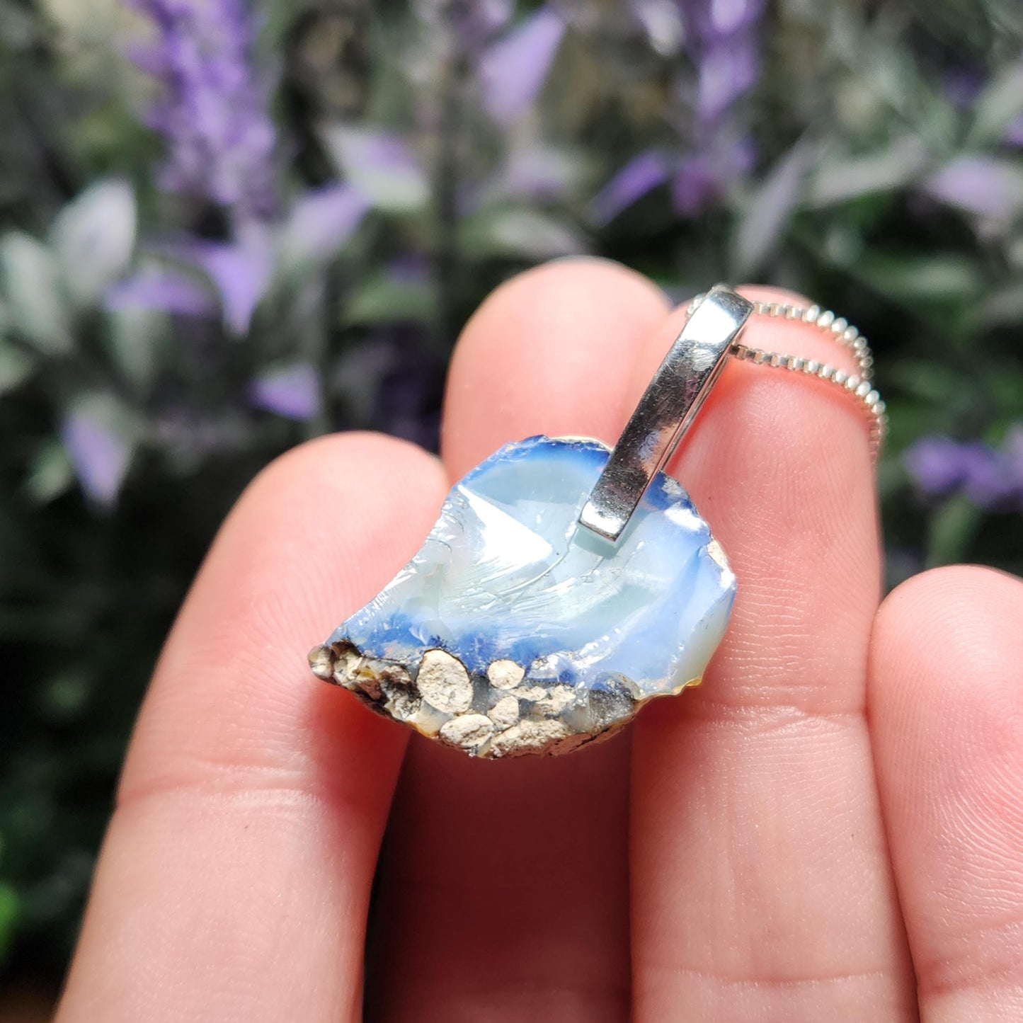 Blue Ghost Opal Pendant