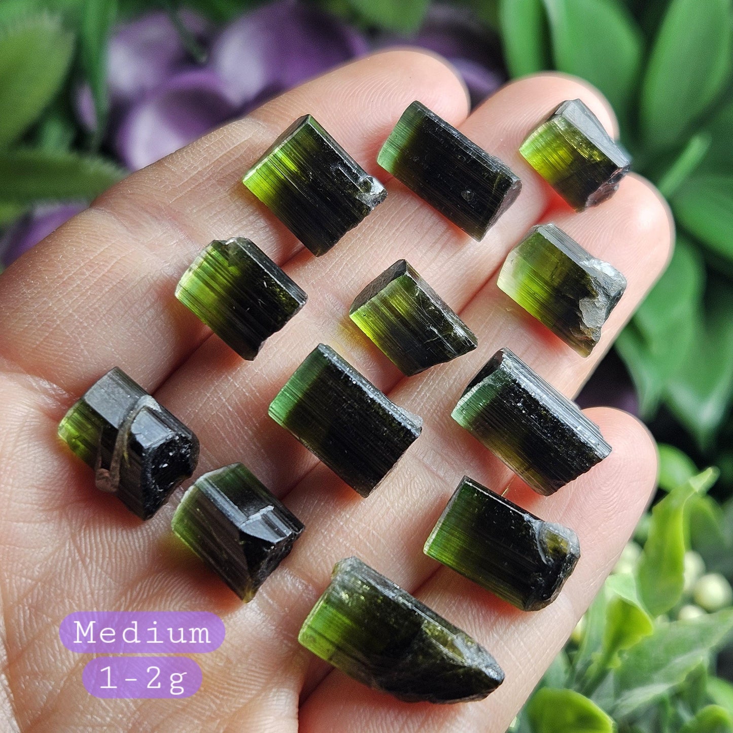 Bicolor Green Tourmaline Crystal