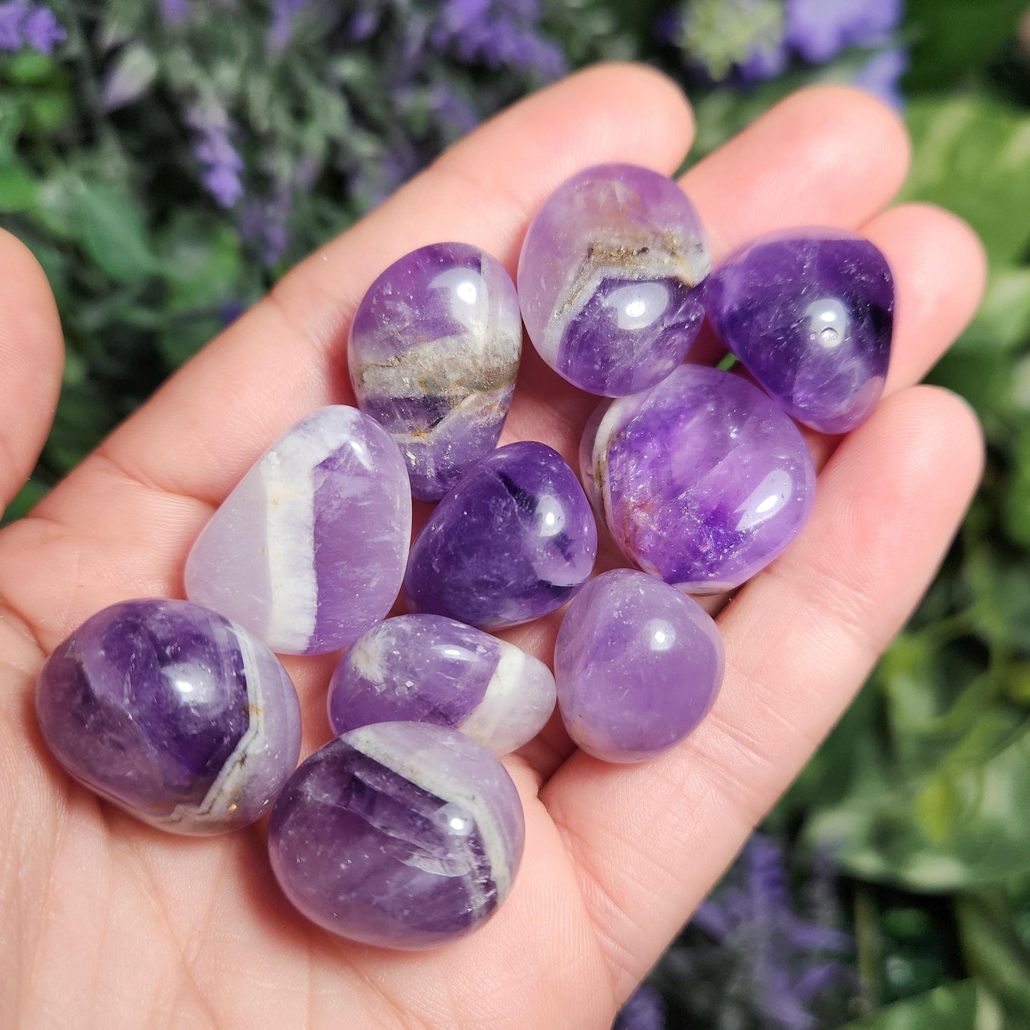Tumbled Chevron Amethyst Crystal