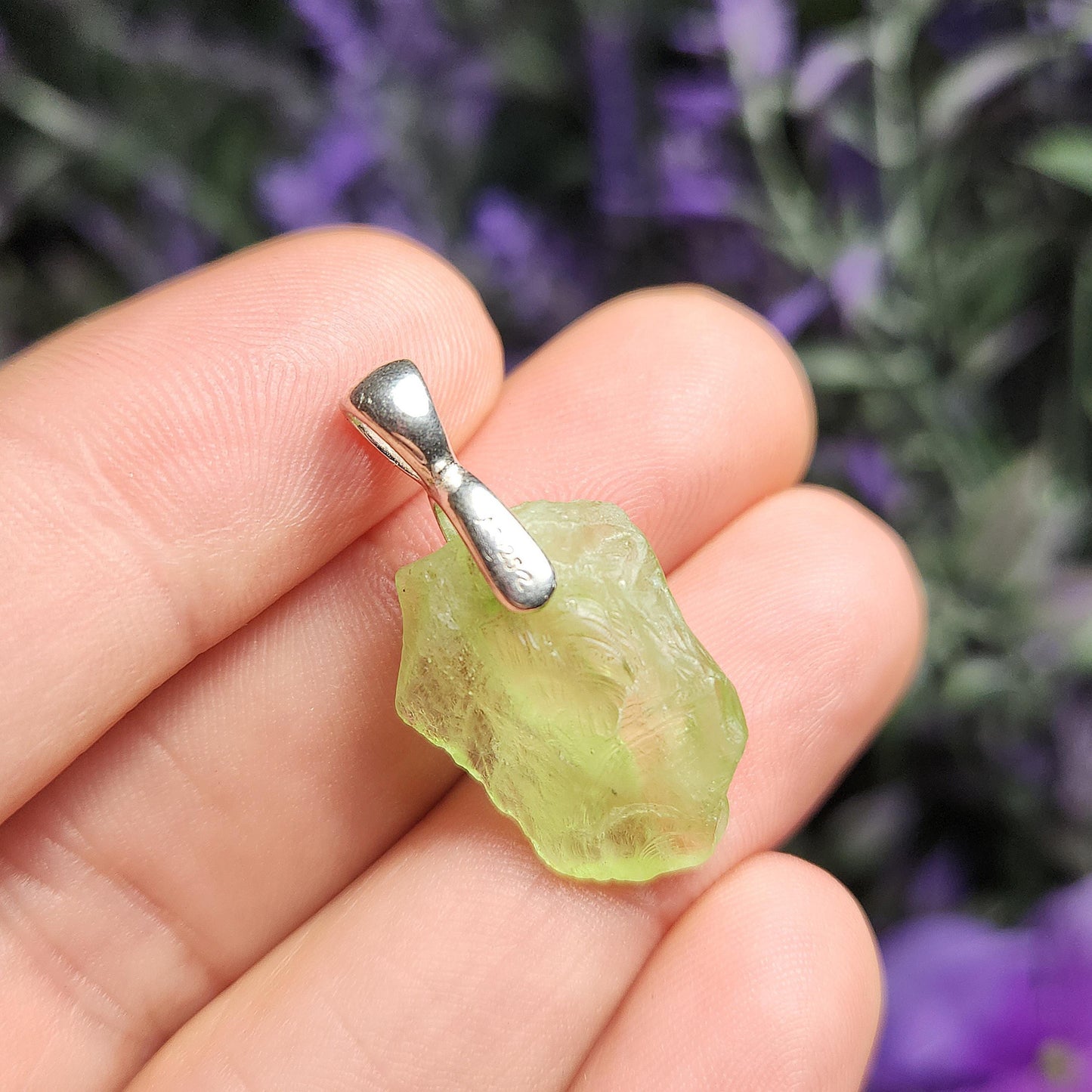 Etched Peridot Pendant