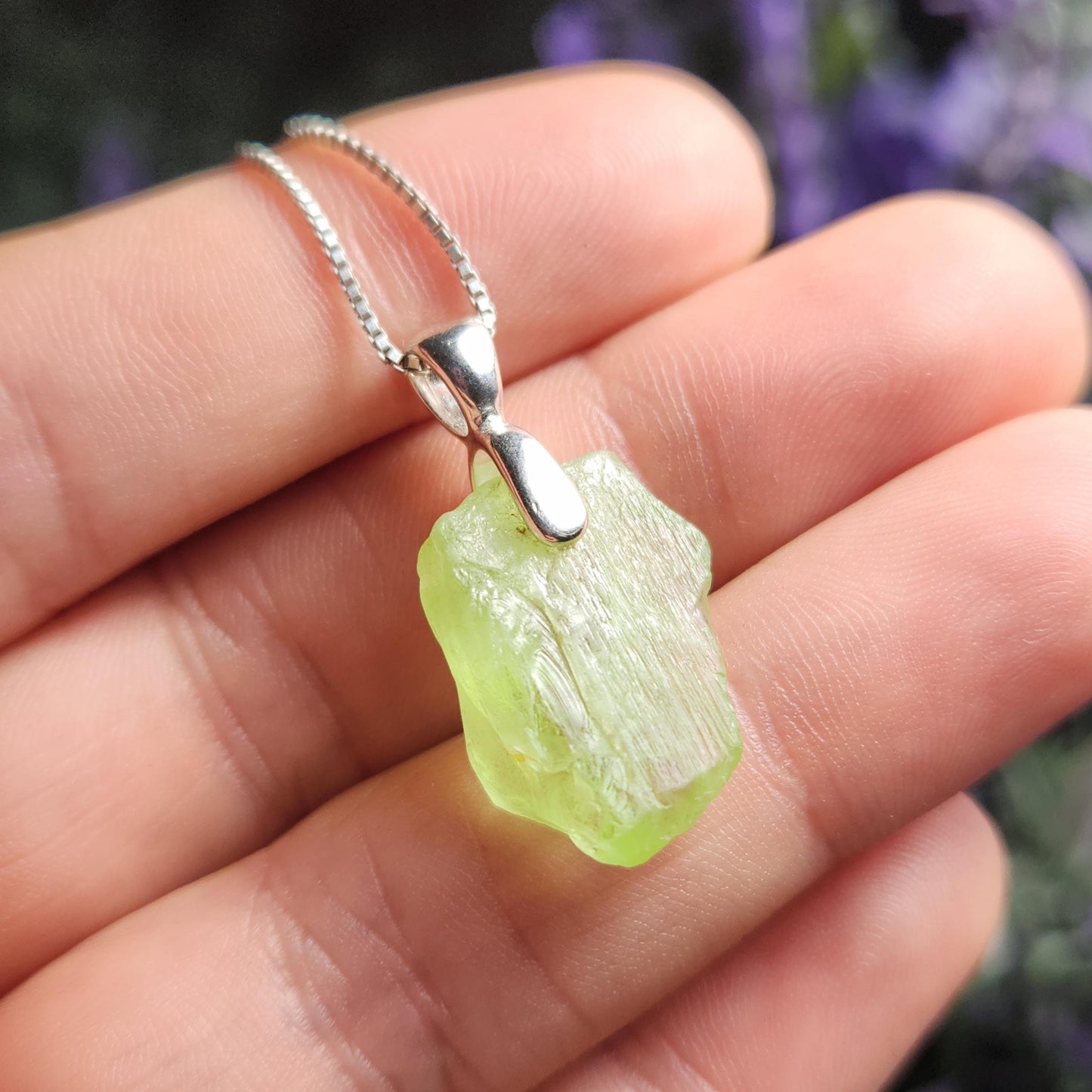 Etched Peridot Pendant