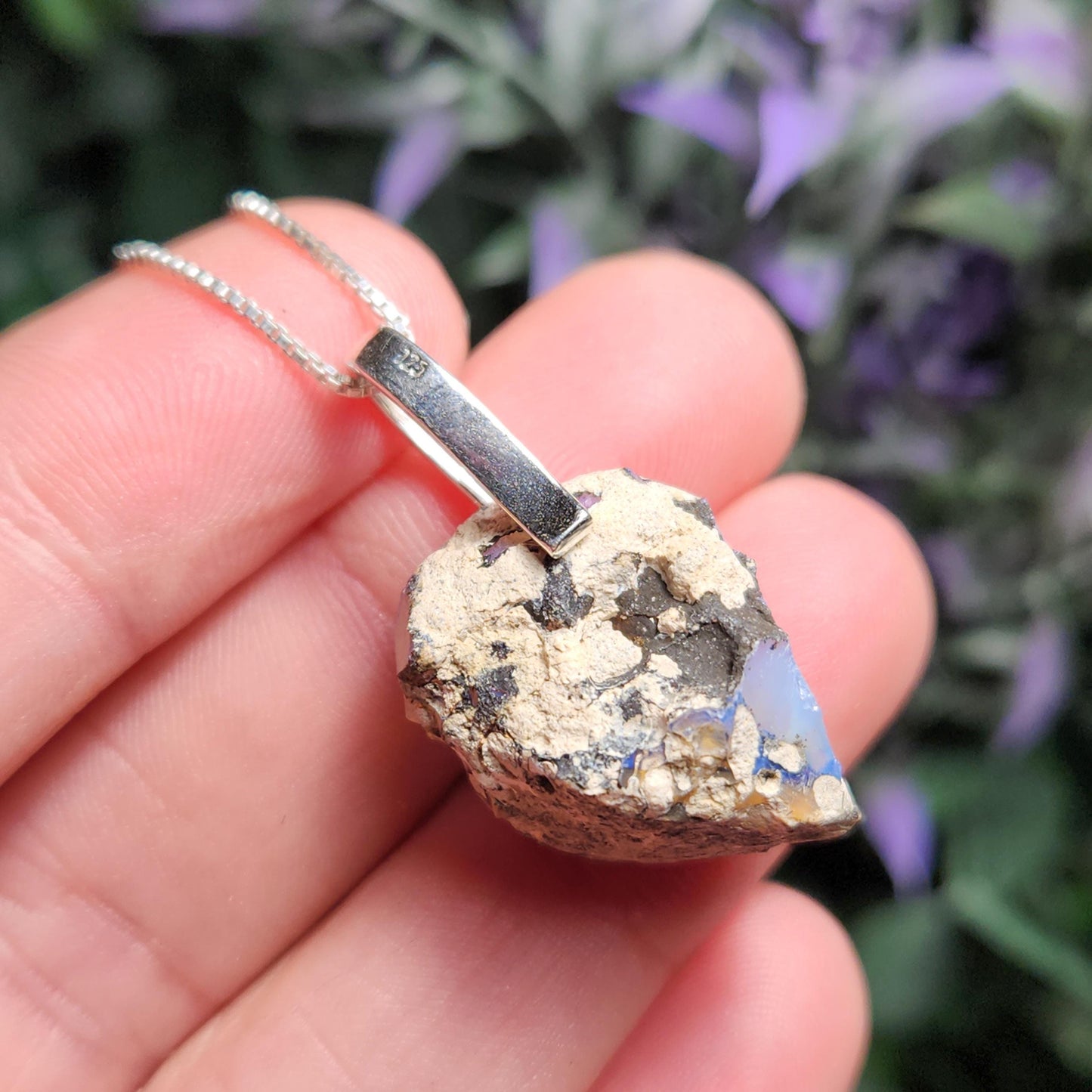 Blue Ghost Opal Pendant