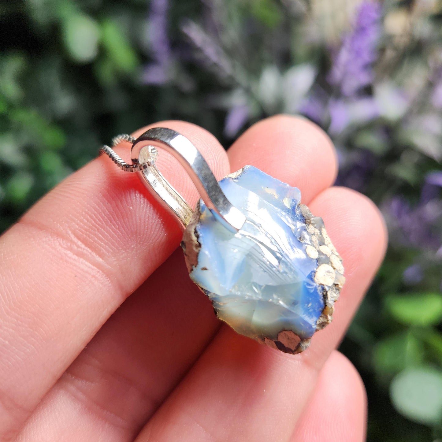 Blue Ghost Opal Pendant