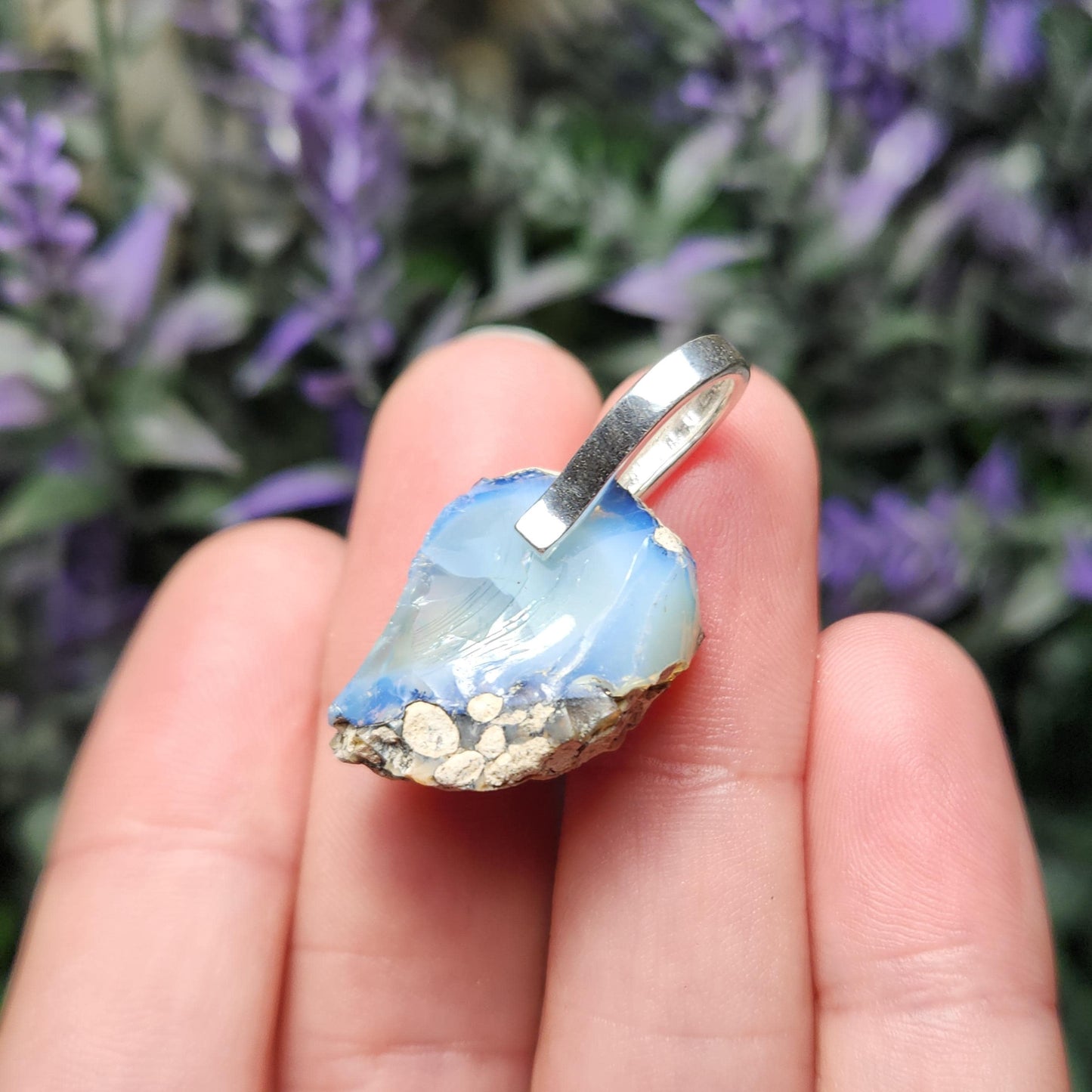 Blue Ghost Opal Pendant