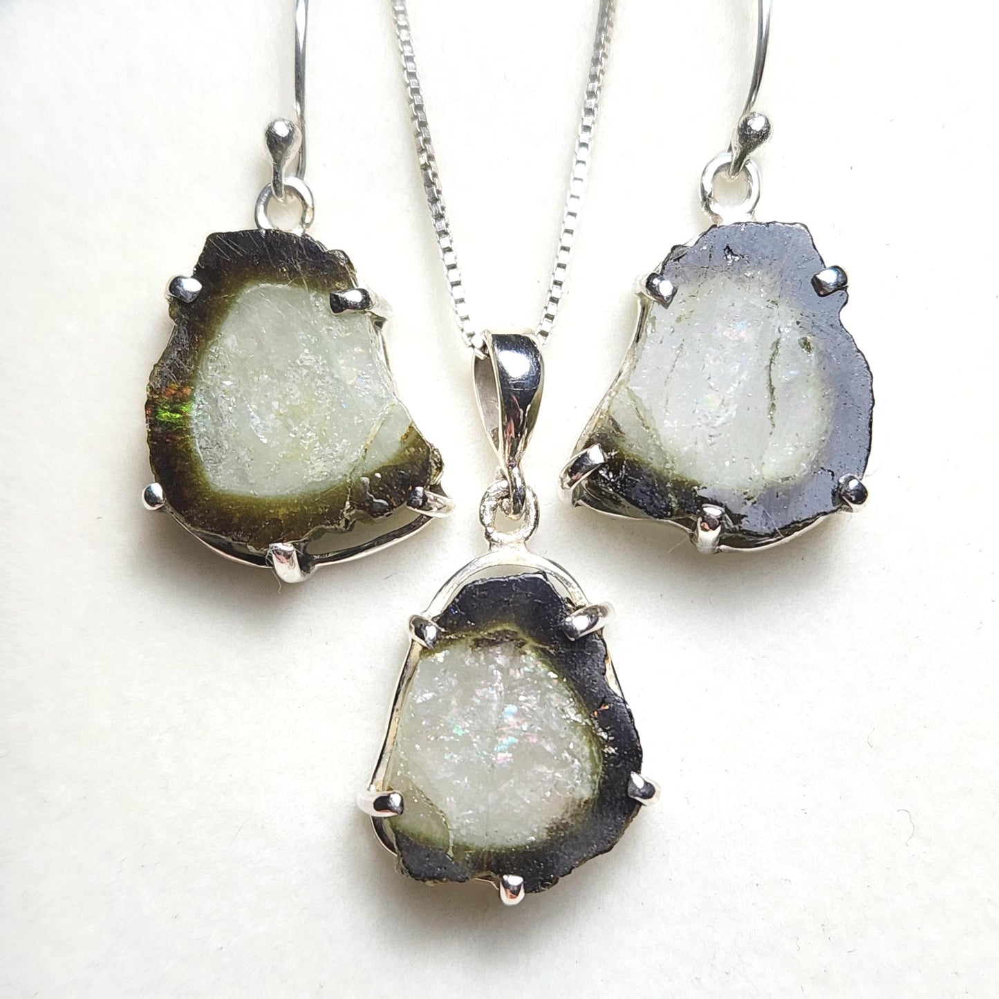 Tourmaline Slice Jewelry Set