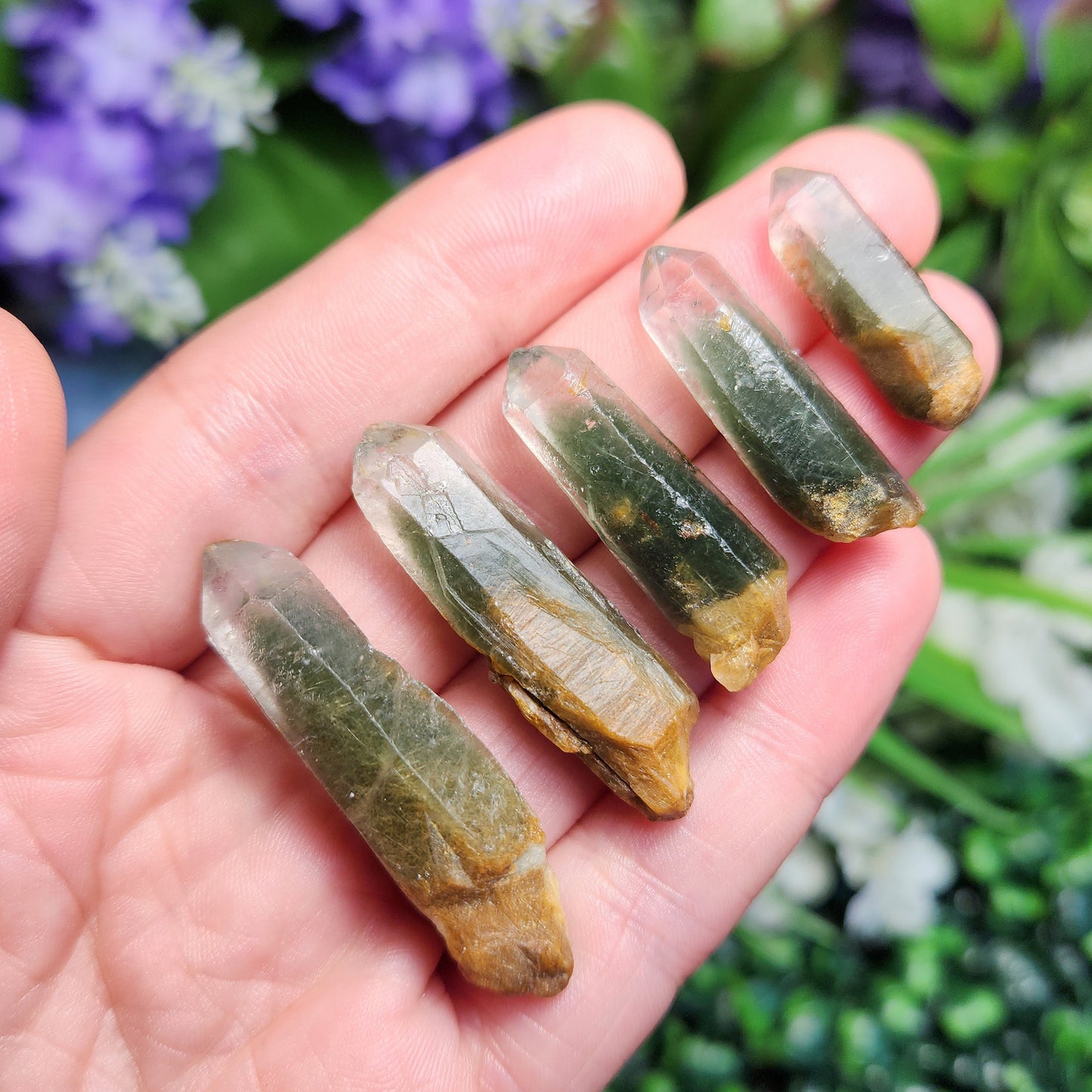 Green Amphibole Phantom Quartz