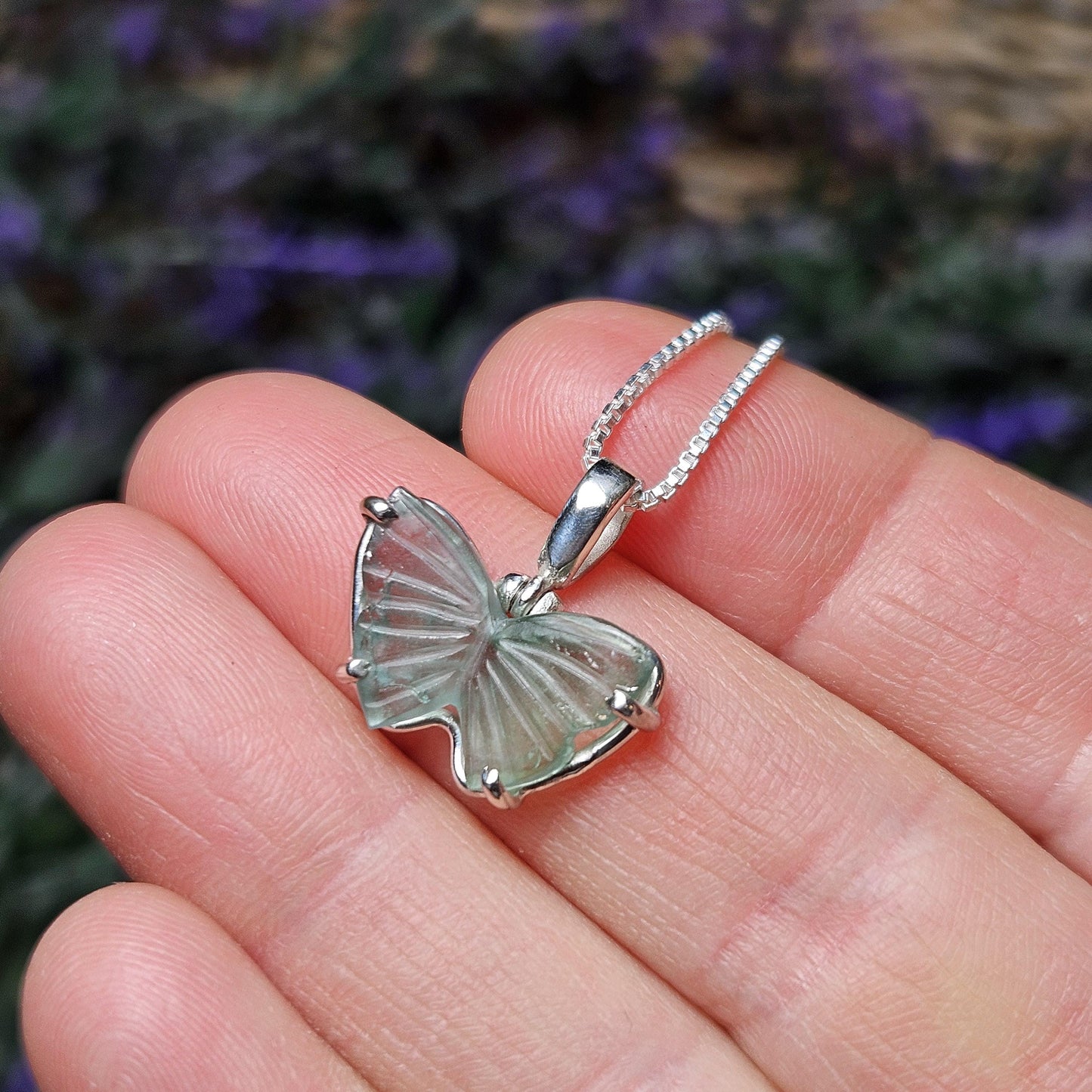 Blue Tourmaline Butterfly Pendant