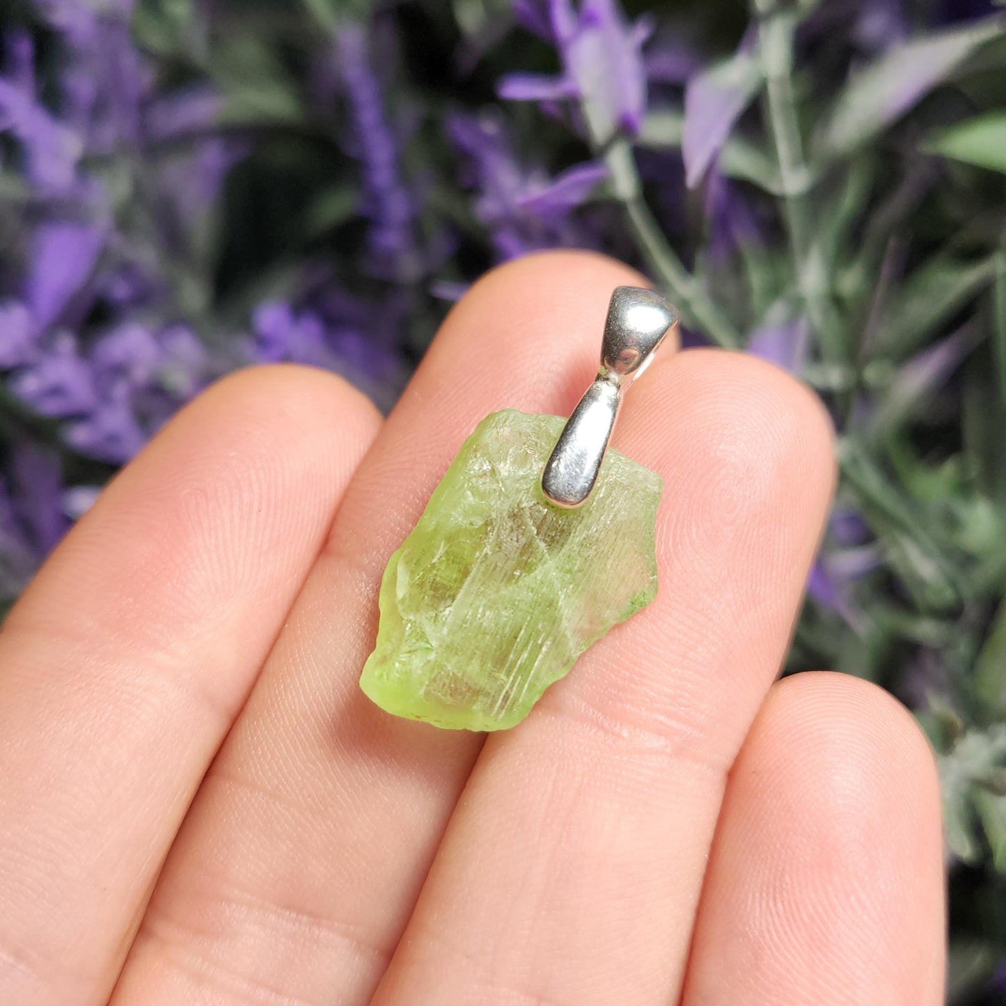 Etched Peridot Pendant