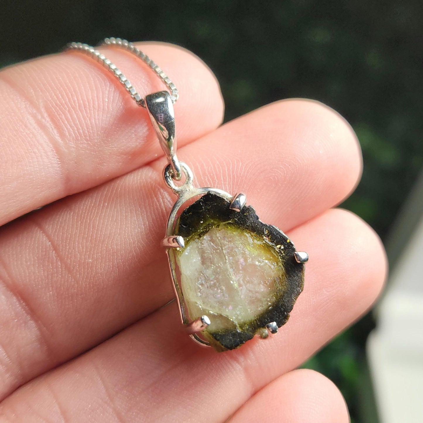 Tourmaline Slice Jewelry Set