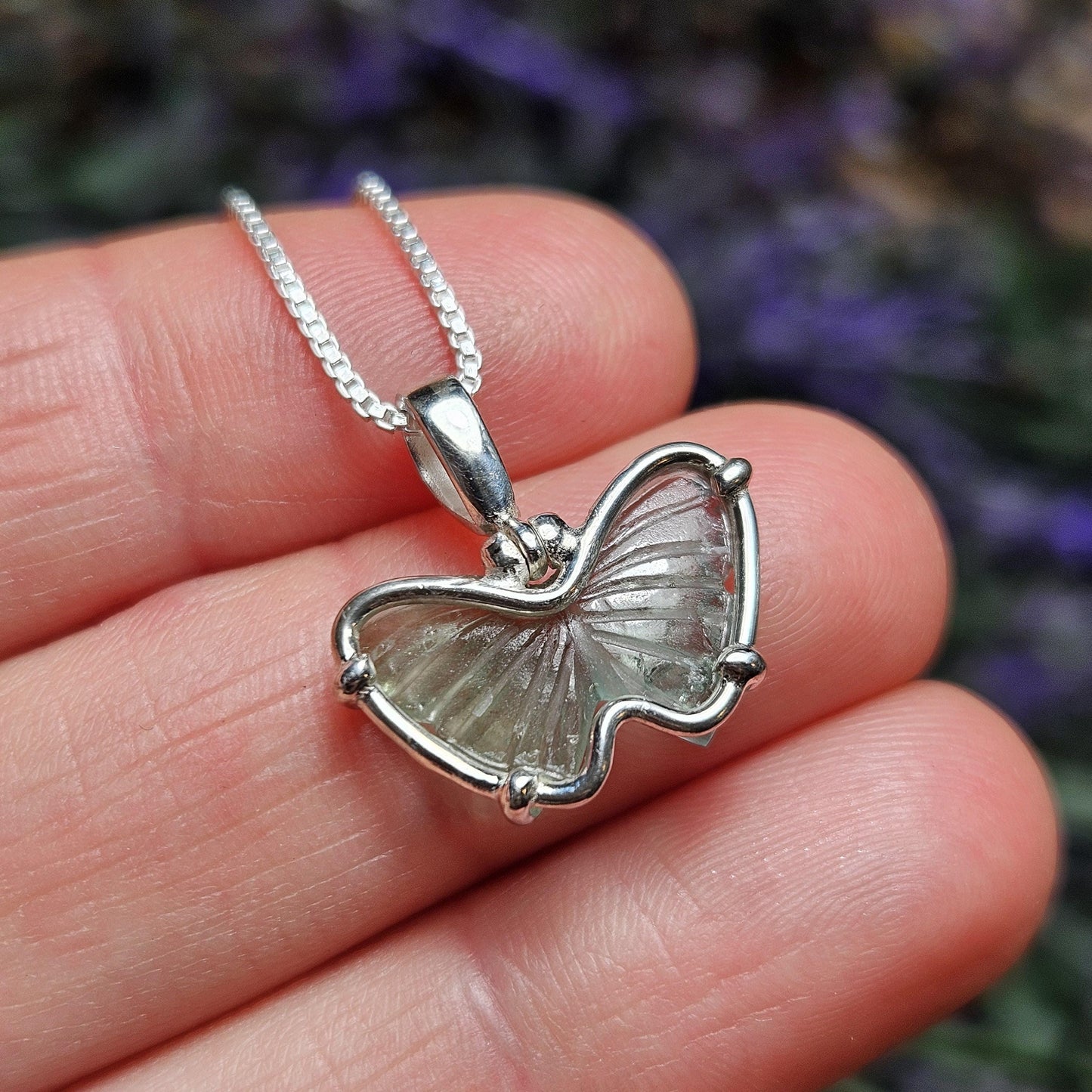 Blue Tourmaline Butterfly Pendant