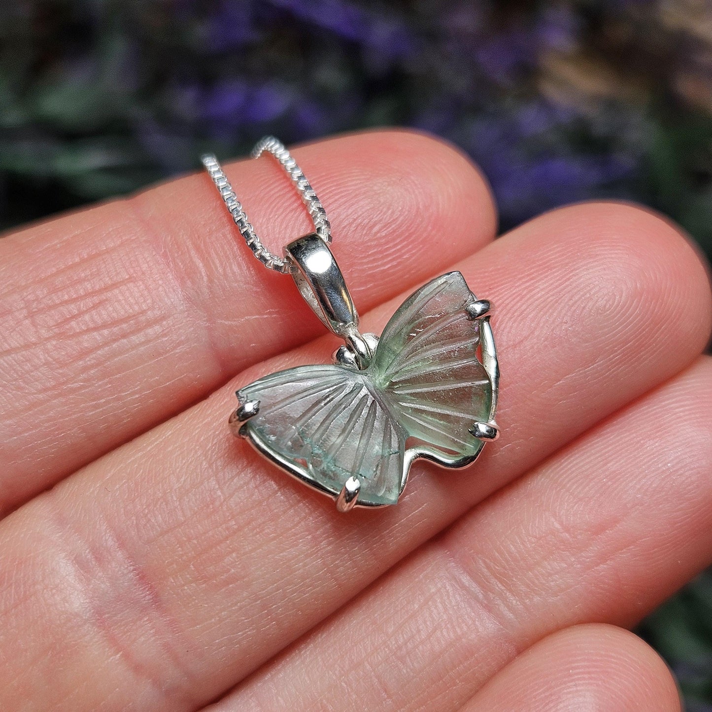 Blue Tourmaline Butterfly Pendant