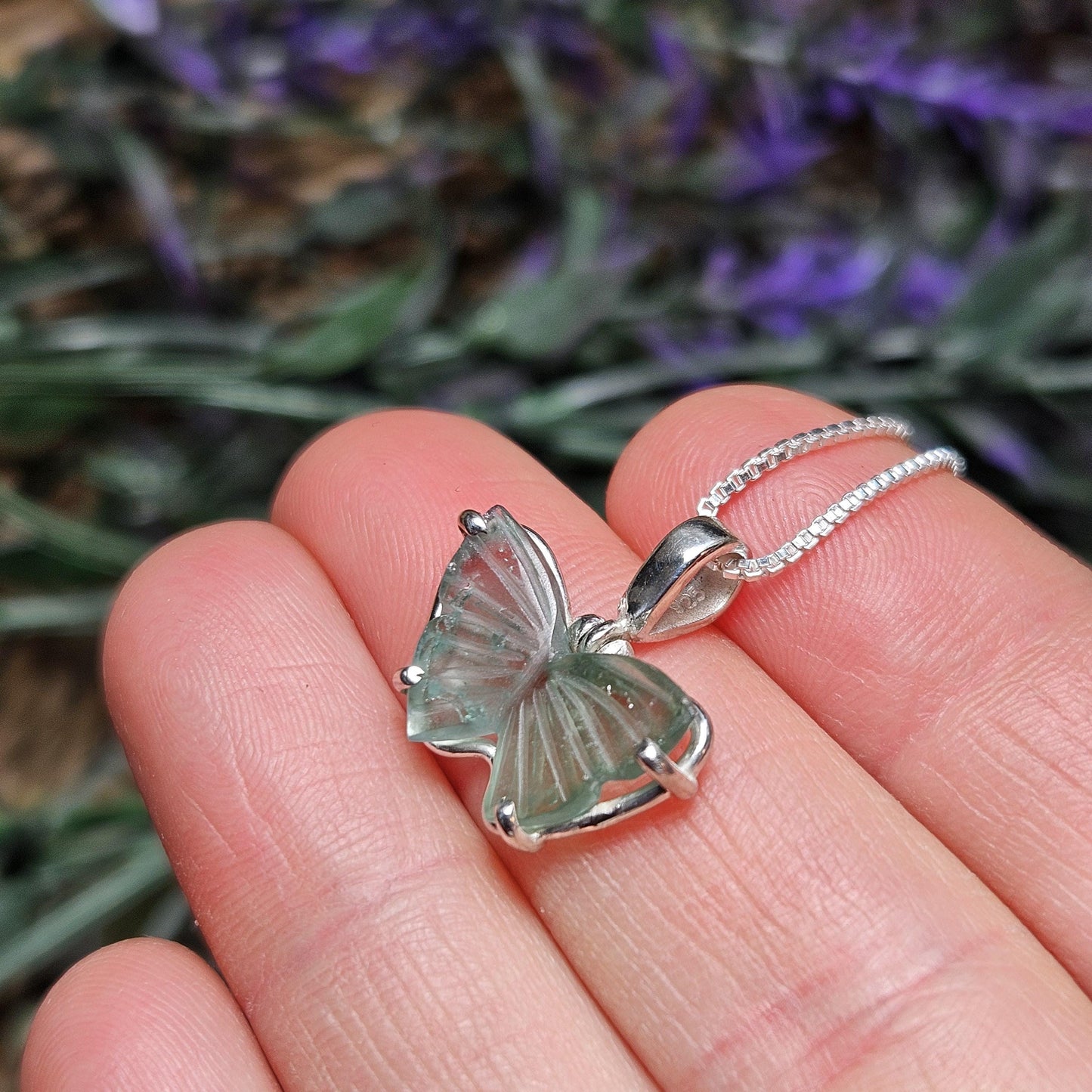 Blue Tourmaline Butterfly Pendant