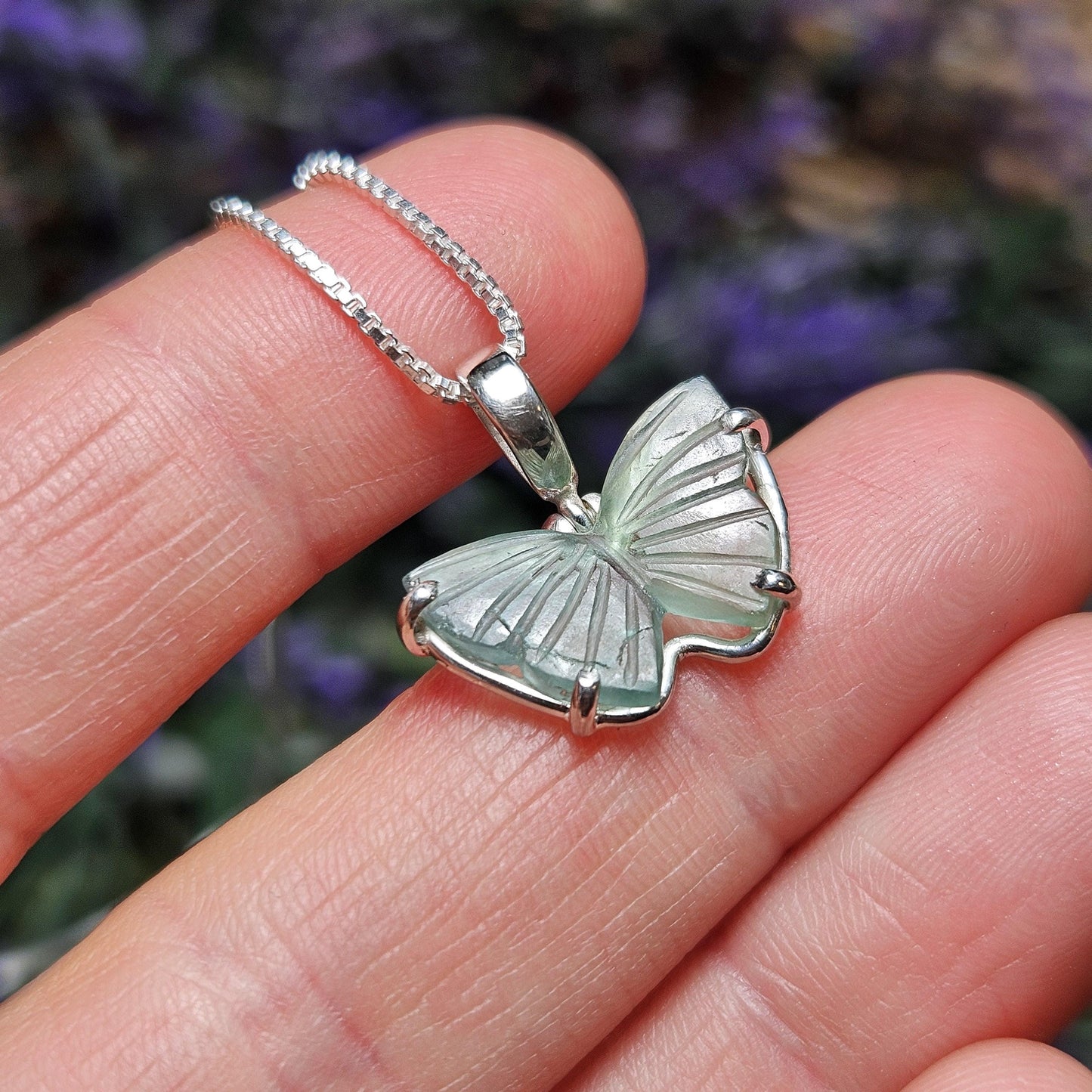 Blue Tourmaline Butterfly Pendant