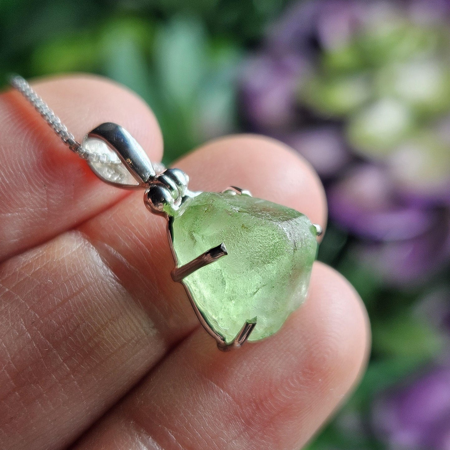 Raw Peridot Crystal Necklace: Natural Terminated Peridot Pendant